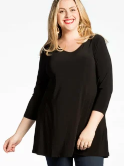 YOEK Shirts & Tops<Damen T-Shirt schwarz uni