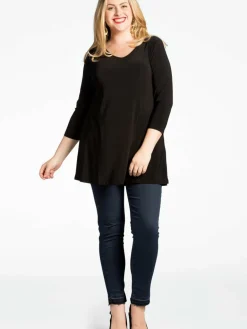 YOEK Shirts & Tops<Damen T-Shirt schwarz uni