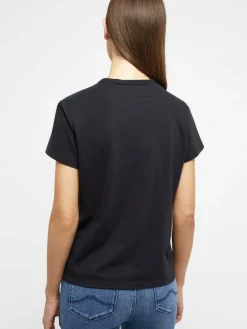 Mustang Shirts & Tops<Damen T-Shirt schwarz uni