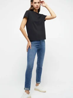 Mustang Shirts & Tops<Damen T-Shirt schwarz uni