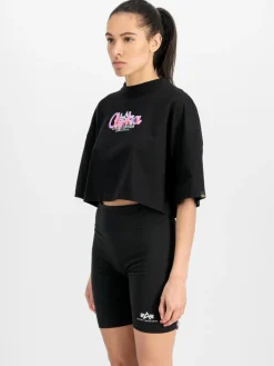 Alpha Industries Shirts & Tops<Damen T-Shirt schwarz uni