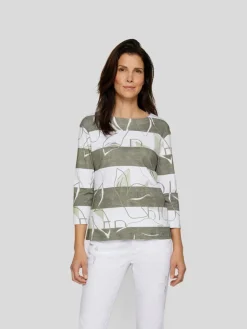 RABE Shirts & Tops<Damen T-Shirt grün gemustert