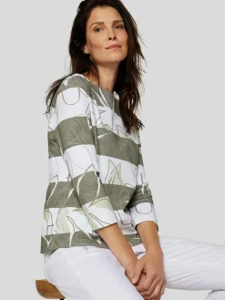 RABE Shirts & Tops<Damen T-Shirt grün gemustert