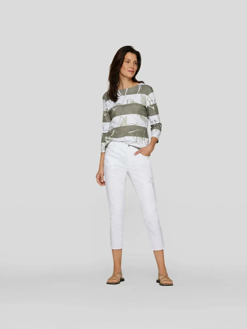 RABE Shirts & Tops<Damen T-Shirt grün gemustert