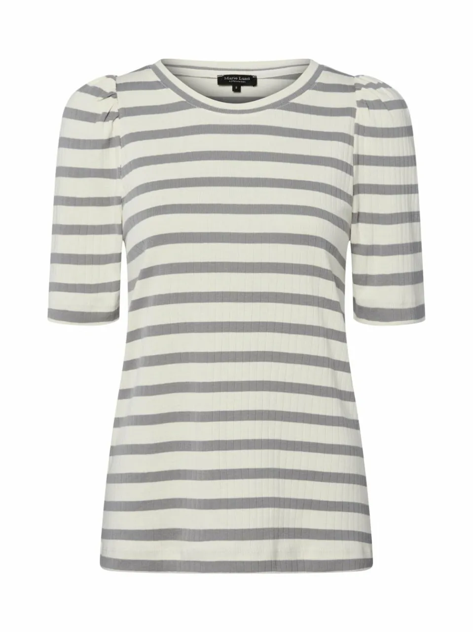 Marie Lund Shirts & Tops<Damen T-Shirt ecru grau gestreift
