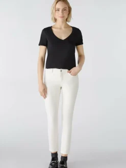 Oui Shirts & Tops<Damen T-Shirt schwarz uni