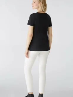 Oui Shirts & Tops<Damen T-Shirt schwarz uni