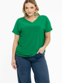 YOEK Shirts & Tops<Damen T-Shirt grün uni