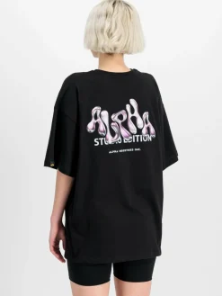 Alpha Industries Shirts & Tops<Damen T-Shirt schwarz bedruckt