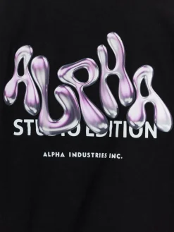 Alpha Industries Shirts & Tops<Damen T-Shirt schwarz bedruckt