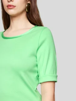 Marc Cain Shirts & Tops<Damen T-Shirt grün uni