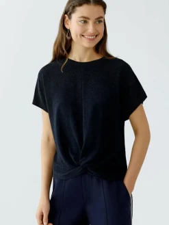 Oui Shirts & Tops<Damen T-Shirt blau uni