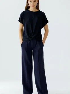 Oui Shirts & Tops<Damen T-Shirt blau uni