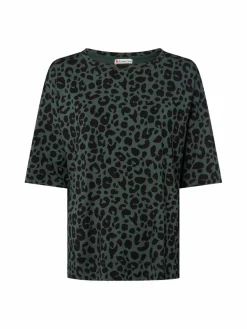 Street One Shirts & Tops<Damen T-Shirt khaki schwarz gemustert