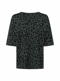 Street One Shirts & Tops<Damen T-Shirt khaki schwarz gemustert