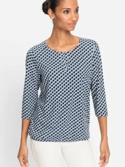 Olsen Shirts & Tops<Damen T-Shirt blau bedruckt