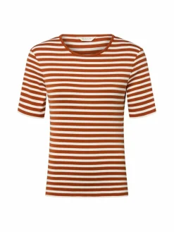 Gant Shirts & Tops<Damen T-Shirt cognac ecru gestreift