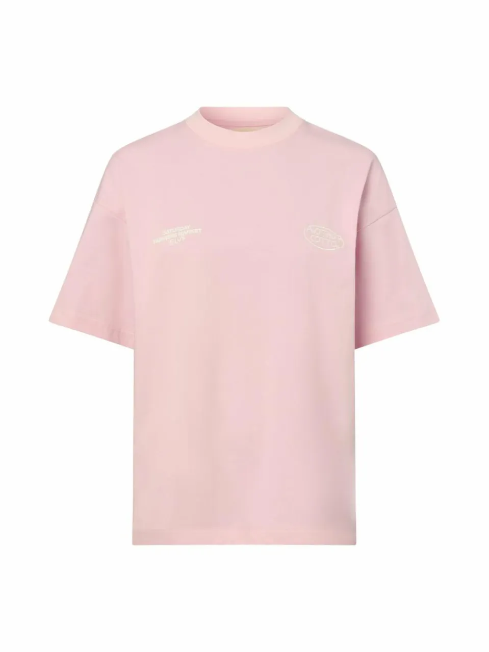 Another Cotton Lab Shirts & Tops<Damen T-Shirt - Good Mood rosa weiß bedruckt