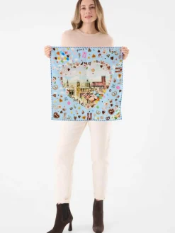 Codello Schals & Tücher<Damen Tuch blau bedruckt