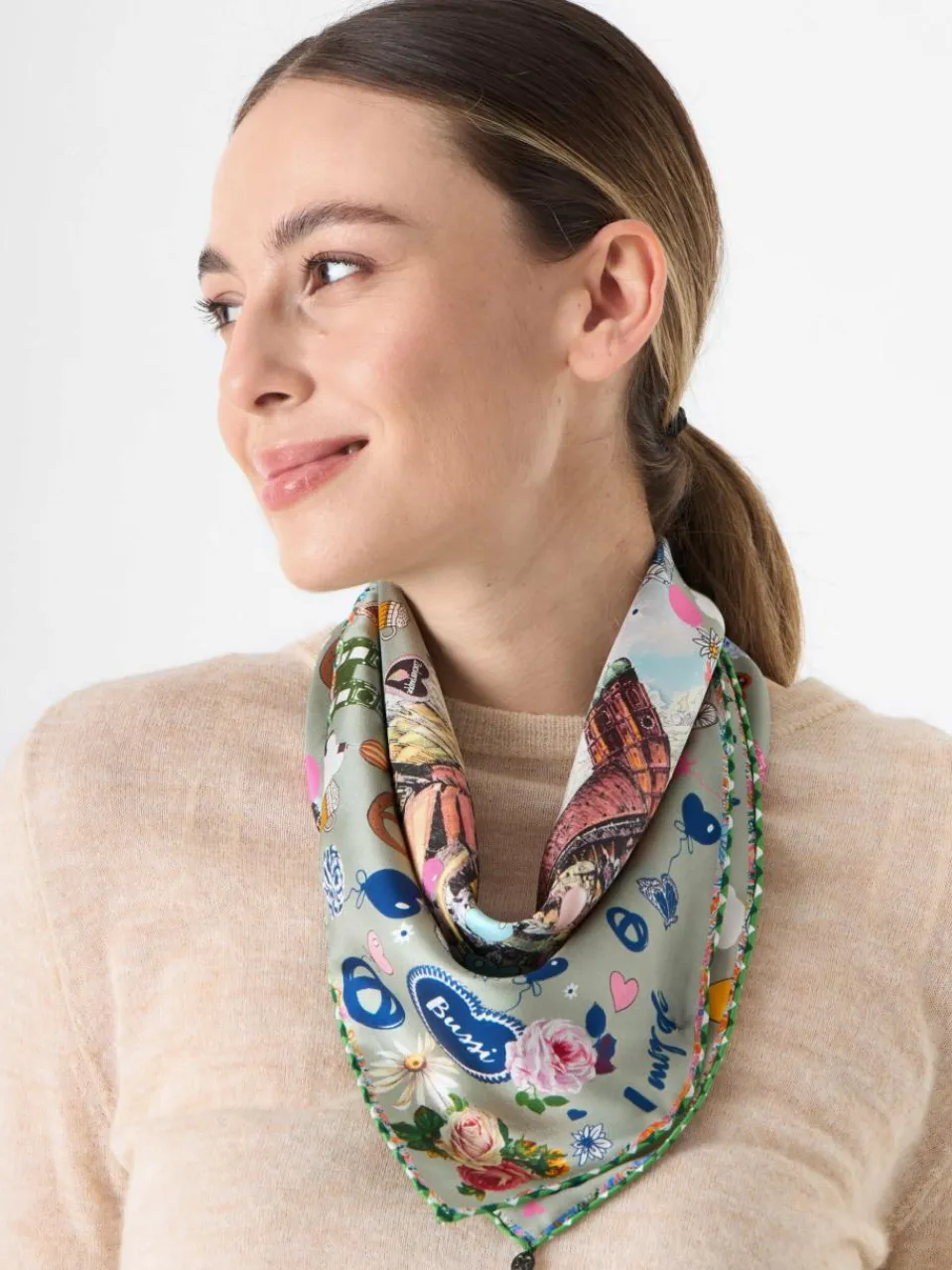 Codello Schals & Tücher<Damen Tuch grün bedruckt