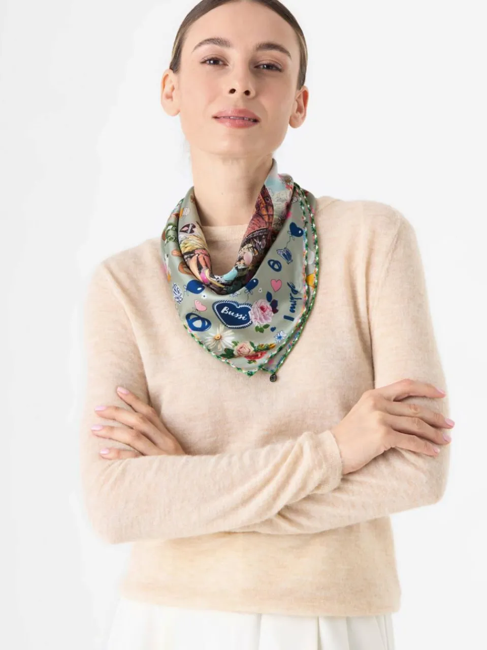 Codello Schals & Tücher<Damen Tuch grün bedruckt