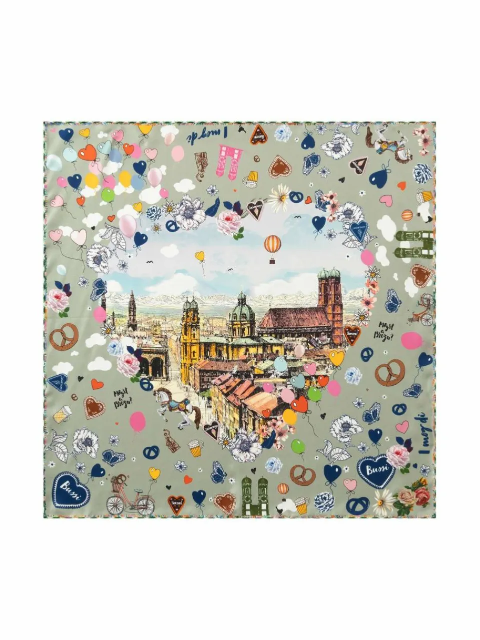 Codello Schals & Tücher<Damen Tuch grün bedruckt