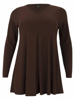 YOEK Blusen<Damen Tunika braun uni