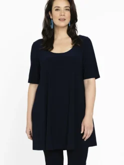 YOEK Blusen<Damen Tunika blau uni