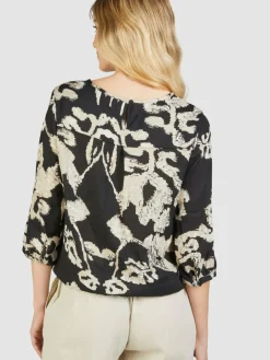 Navigazione Blusen<Damen Tunika schwarz bedruckt