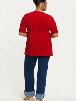 YOEK Blusen<Damen Tunika rot uni