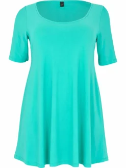 YOEK Blusen<Damen Tunika türkis uni