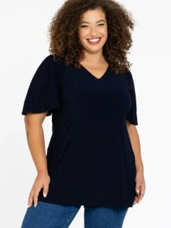 YOEK Blusen<Damen Tunika blau uni