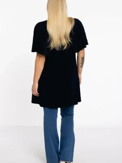 YOEK Blusen<Damen Tunika blau uni