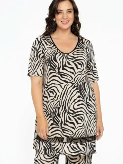 YOEK Blusen<Damen Tunika weiß uni