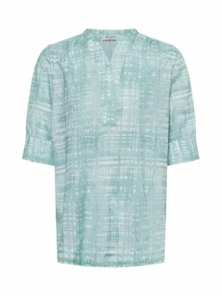 MAERZ Blusen<Damen Tunikabluse mint weiß gemustert