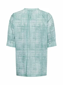 MAERZ Blusen<Damen Tunikabluse mint weiß gemustert