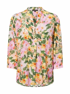 More & More Blusen<Damen Tunikabluse rosa grün gemustert