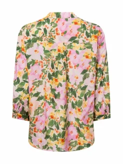 More & More Blusen<Damen Tunikabluse rosa grün gemustert