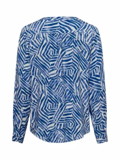 Franco Callegari Blusen<Damen Tunikabluse blau weiß gemustert