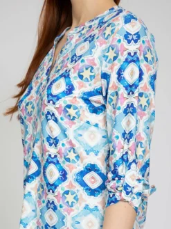 Vicci Germany Blusen<Damen Tunikabluse hellblau bedruckt