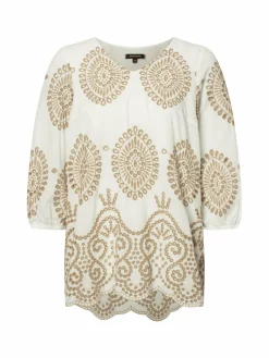 More & More Blusen<Damen Tunikabluse ecru melange gemustert