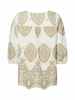 More & More Blusen<Damen Tunikabluse ecru melange gemustert