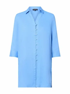 Franco Callegari Blusen<Damen Tunikabluse mit Leinen-Anteil - Winnie blau uni