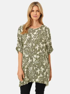 Masai Kleider<Damen Tunikakleid grün gemustert