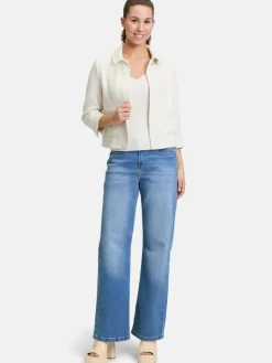 Cartoon Blazer<Damen Tweedblazer weiß mehrfarbig gemustert