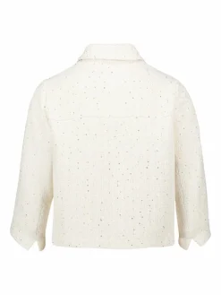 Cartoon Blazer<Damen Tweedblazer weiß mehrfarbig gemustert