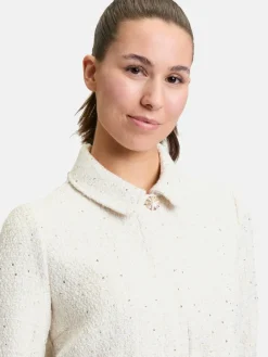 Cartoon Blazer<Damen Tweedblazer weiß mehrfarbig gemustert