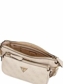 GUESS Taschen & Rucksäcke<Damen Umhängetasche - Noelle II Double Pouch CB 72710 Logo weiß uni
