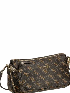 GUESS Taschen & Rucksäcke<Damen Umhängetasche - Noelle II Double Pouch CB 72710 Logo braun uni