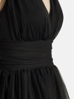 Nicowa Kleider<Damen Volantkleid - BALINO schwarz uni